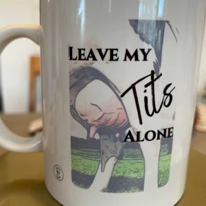 Leave my tits alone mug