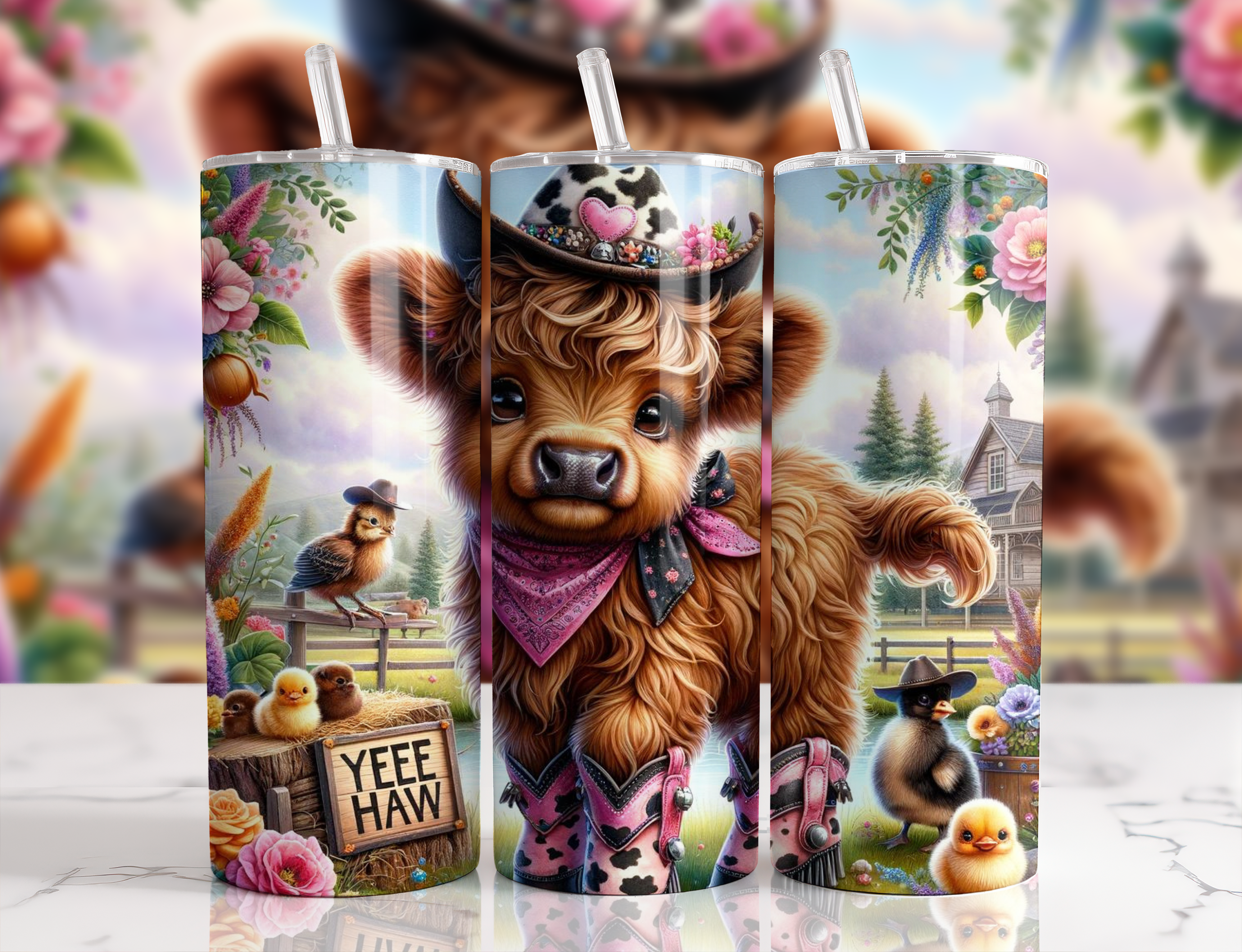 Country girl Highland cow Tumbler