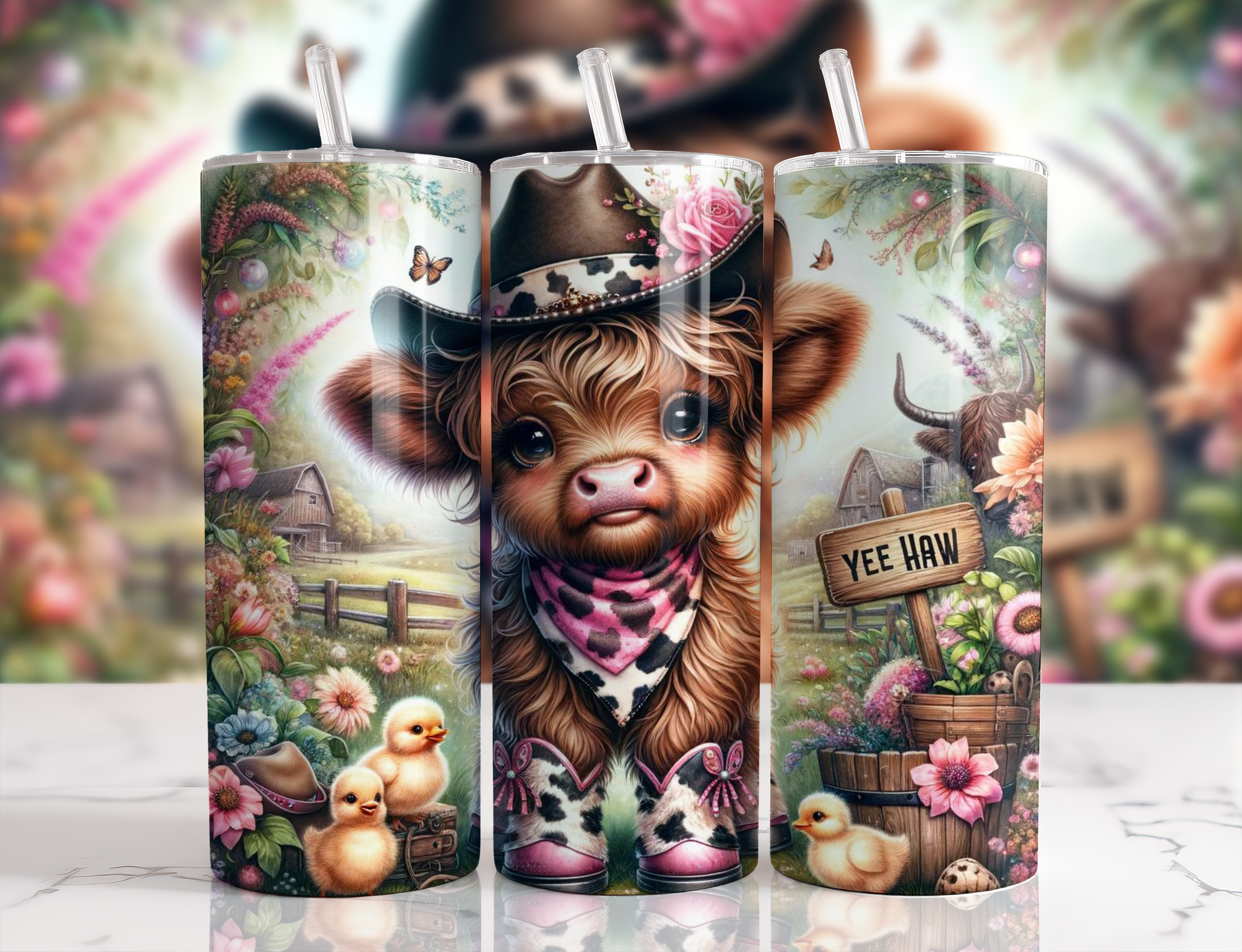 County Highland cow Tumbler