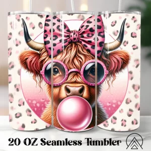 Bubble Highland cow Tumbler
