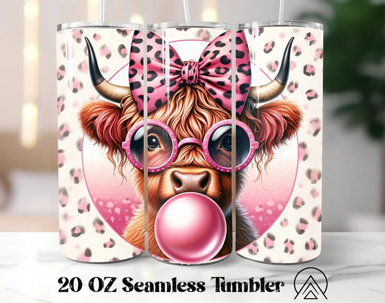 Bubble Highland cow Tumbler