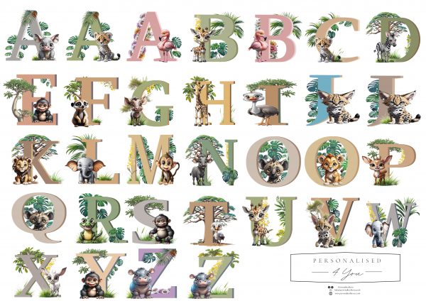 Personalised nursey print/ wall art Safari - Image 2