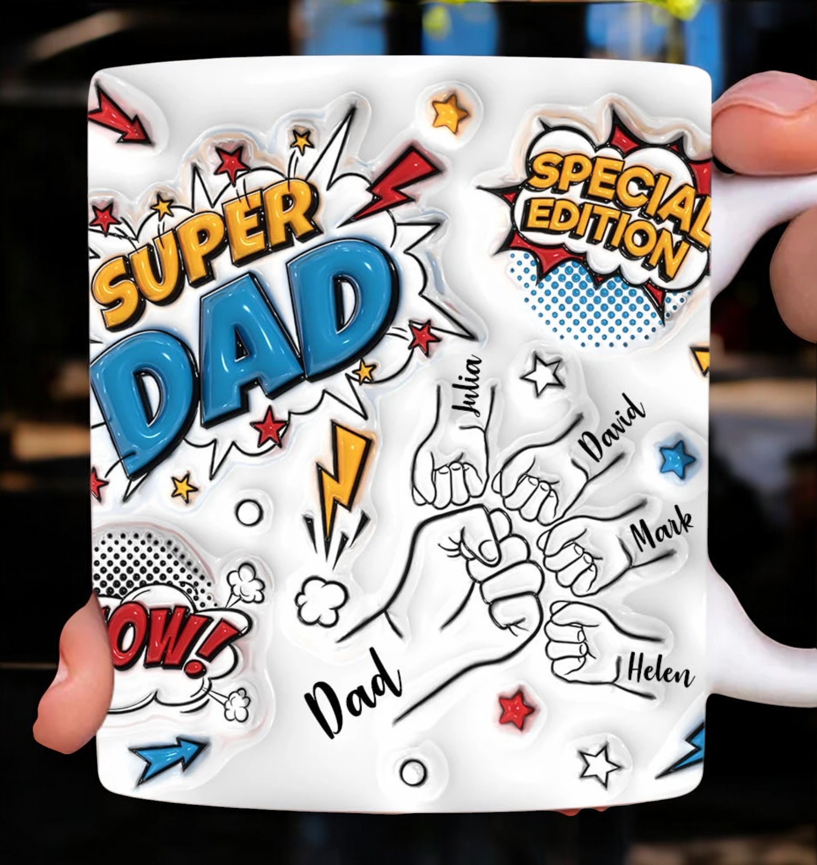 Super Dad 3D effect mug