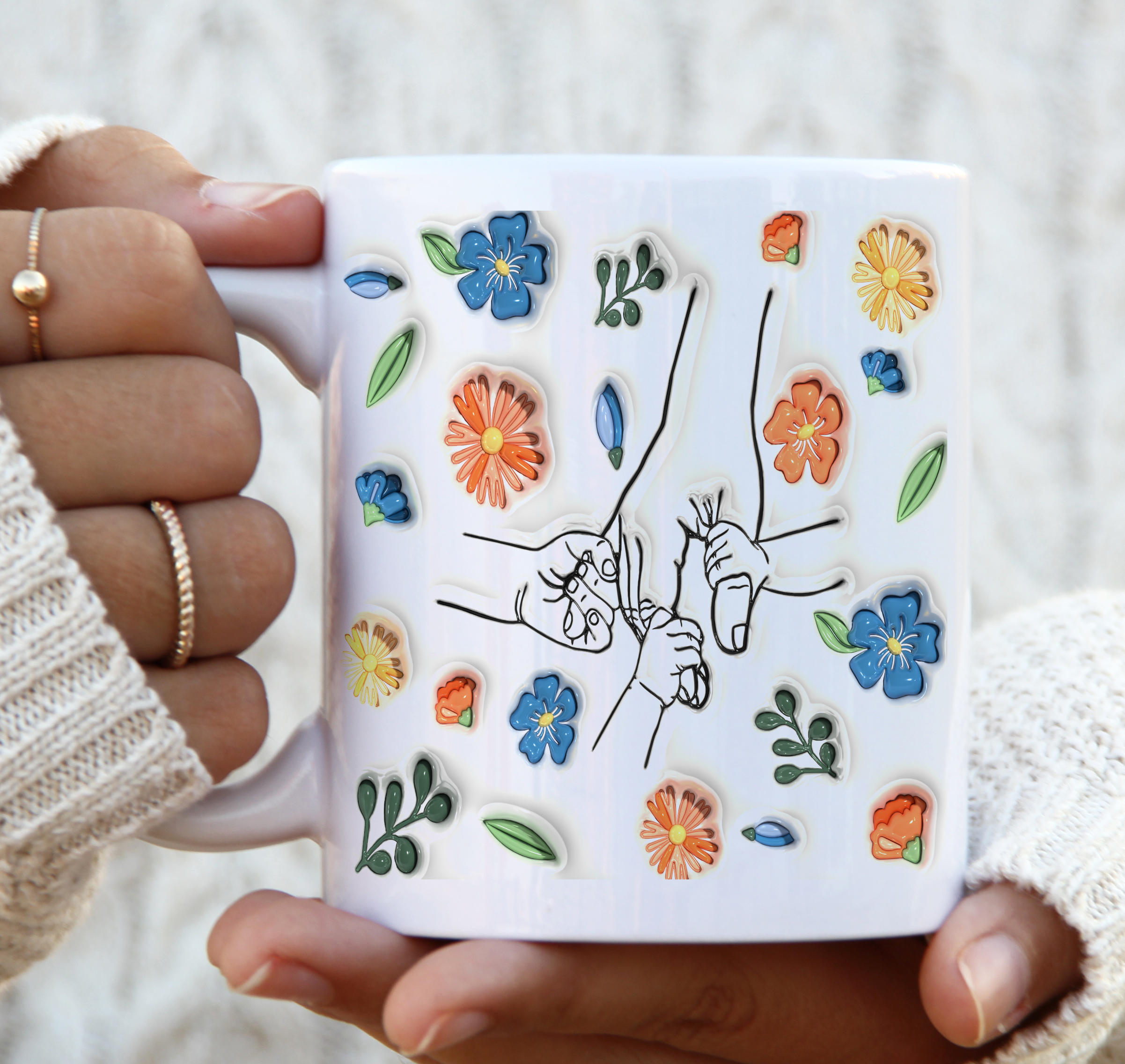 Blue and Yellow Floral