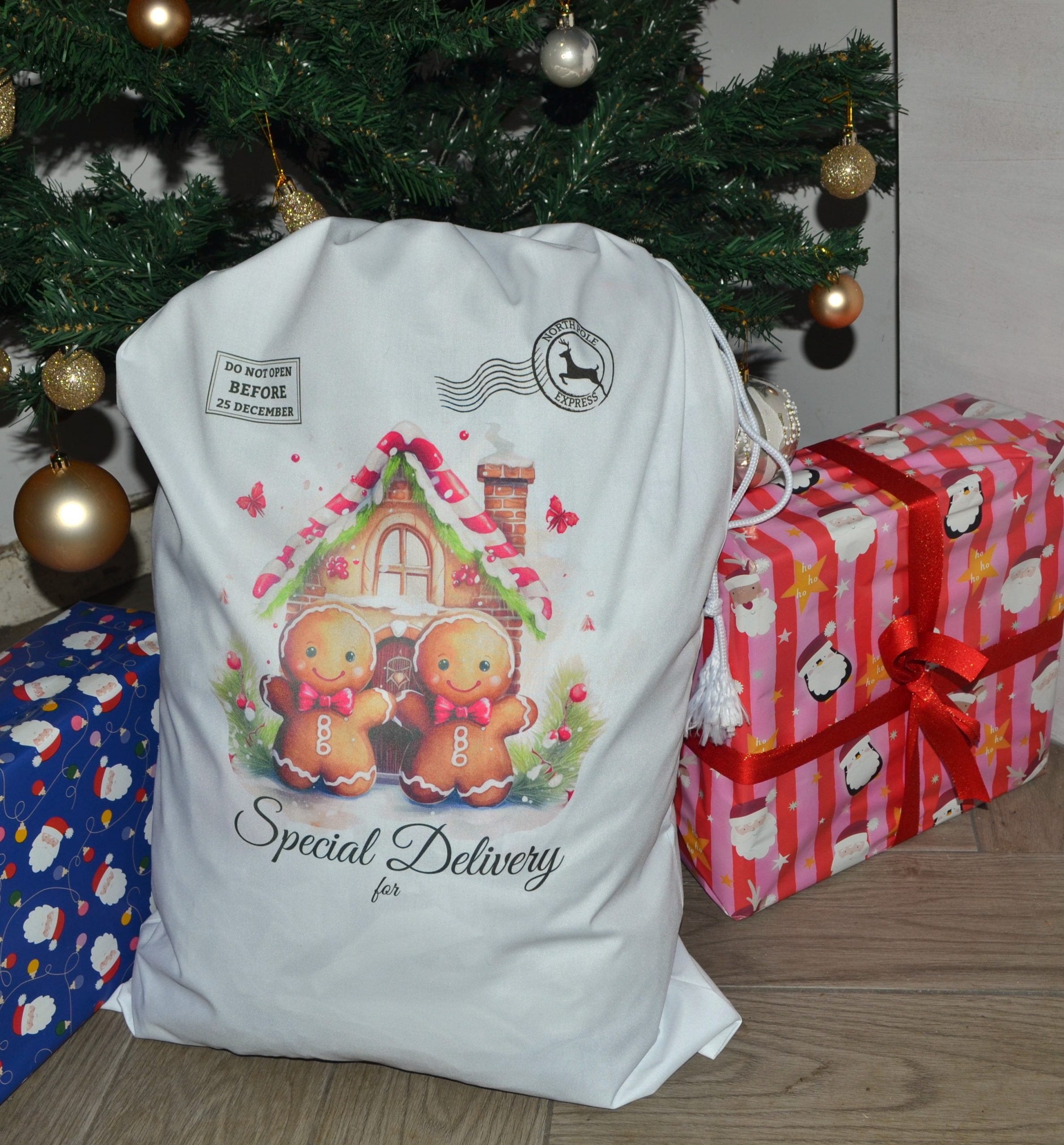 Gingerbread House Santa Sack