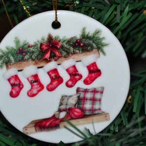 Personalised Family Christmas Ceramic Bauble