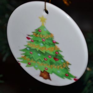 Set of 3 ceramic baubles