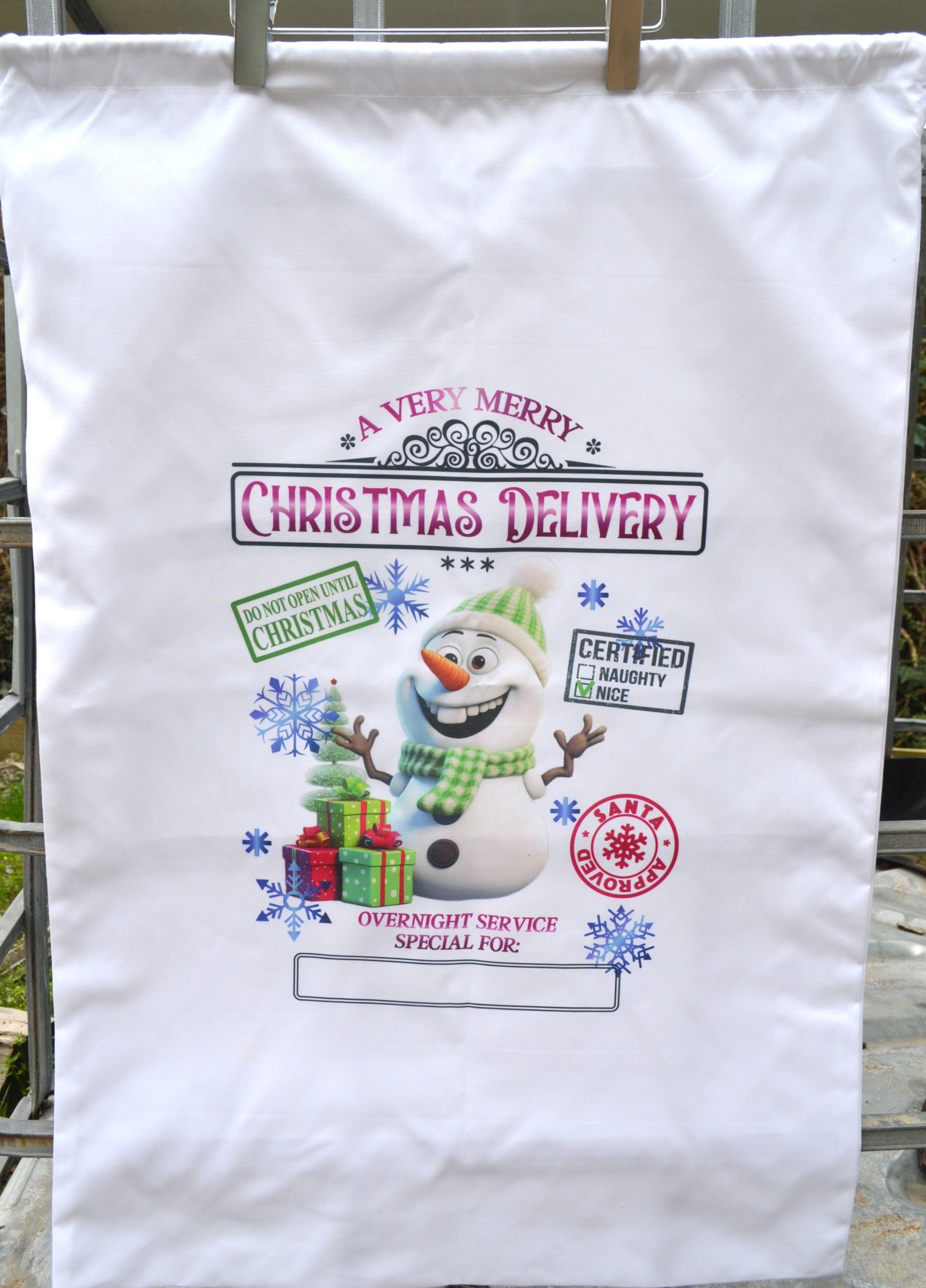 Christmas Delivery-snowman Santa Sack - Image 3