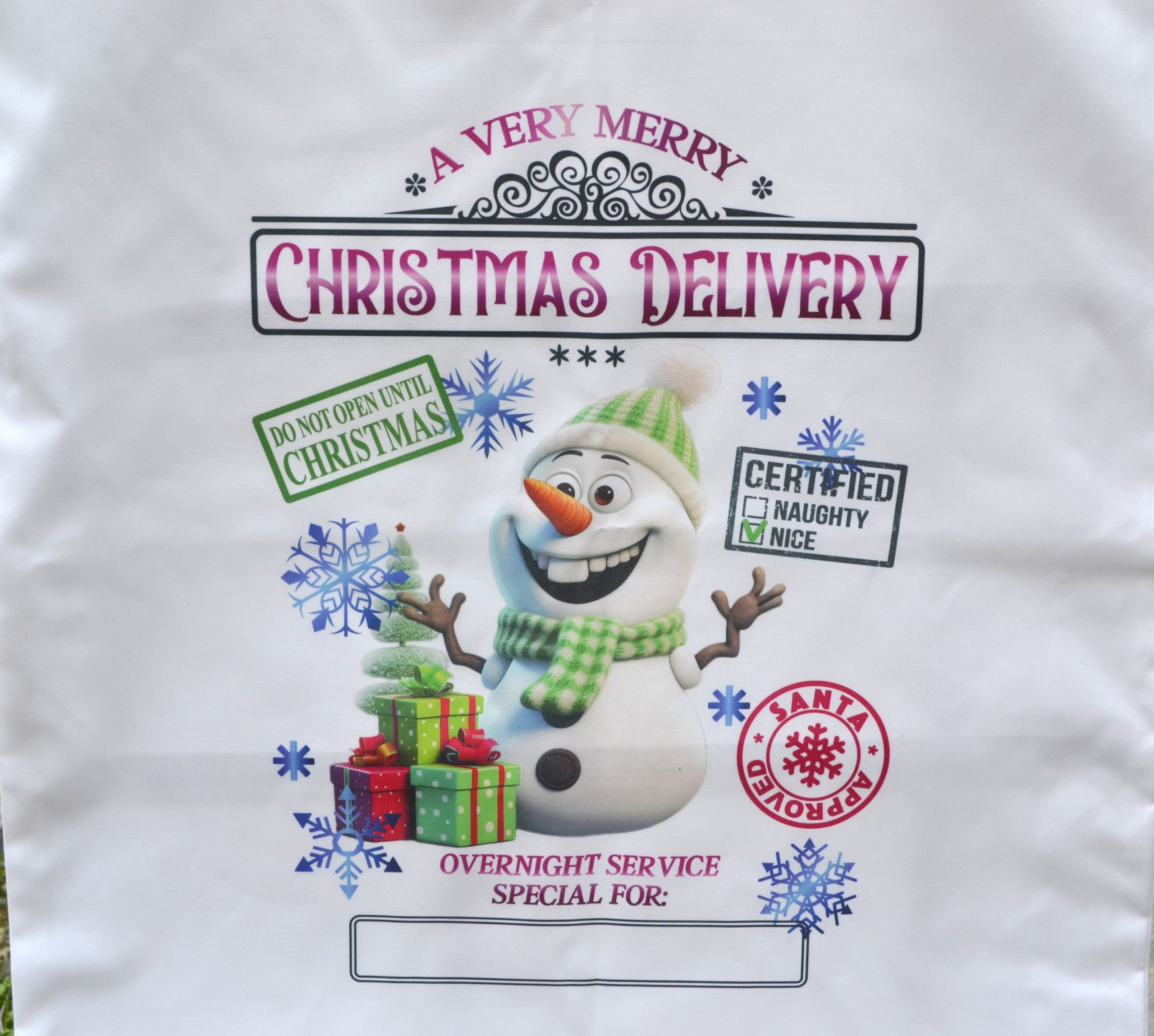 Christmas Delivery-snowman Santa Sack - Image 2