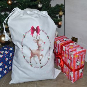 Reindeer Names Santa Sack
